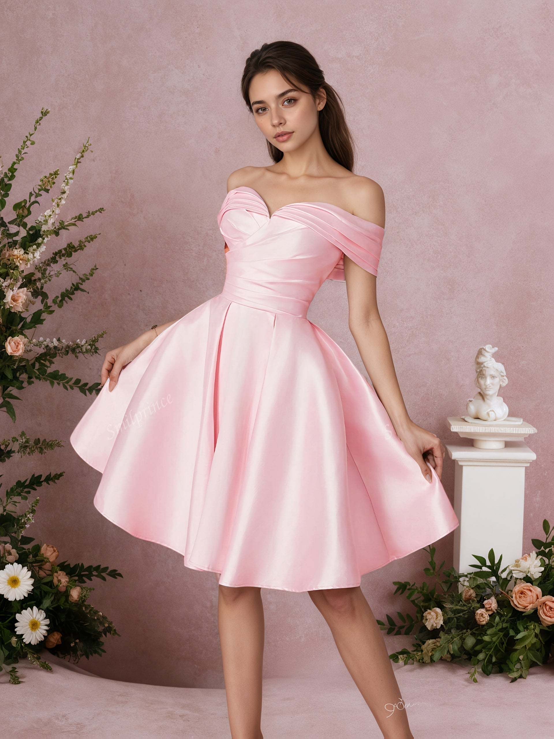 Elegant White Strapless A-Line Party Dress, Modest Formal Gown For Women, Wedding And Prom Dress With Sweet Design, Cocktail Dresses, Homecoming Dress Short