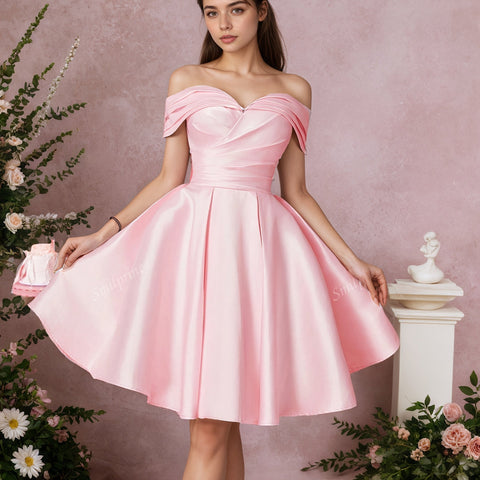 Elegant White Strapless A-Line Party Dress, Modest Formal Gown For Women, Wedding And Prom Dress With Sweet Design, Cocktail Dresses, Homecoming Dress Short