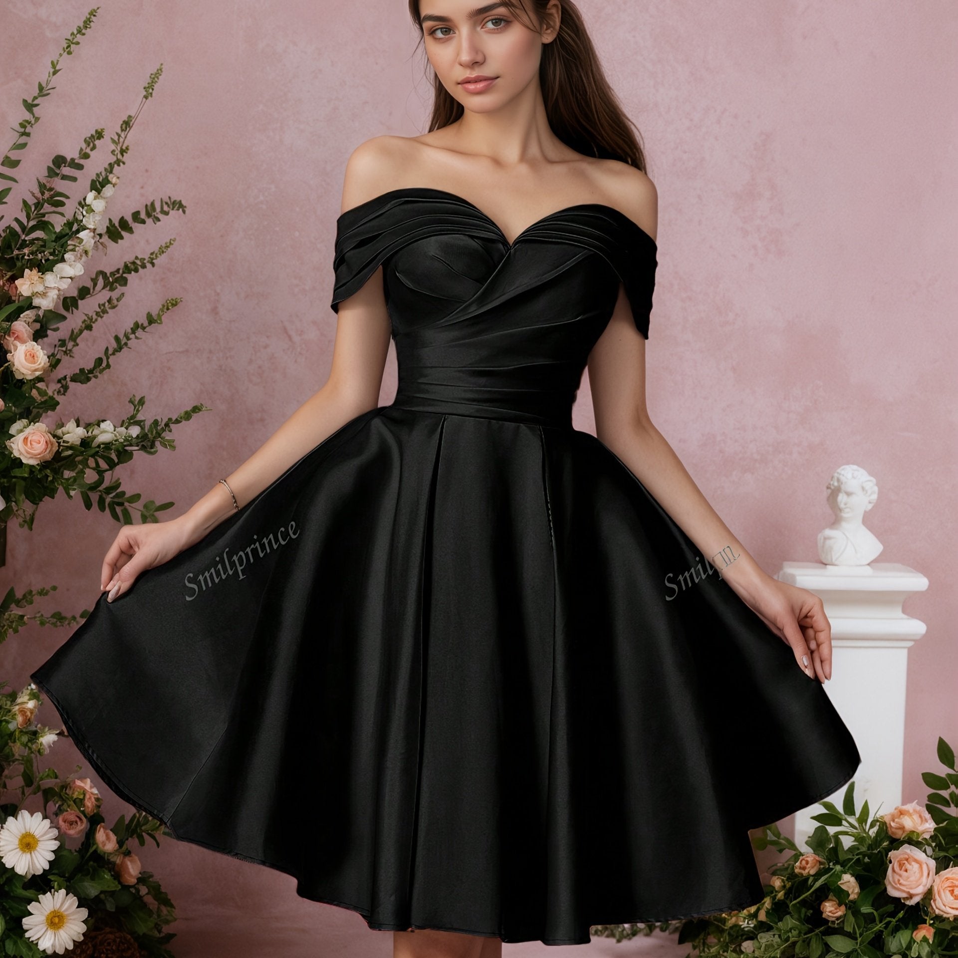 Elegant White Strapless A-Line Party Dress, Modest Formal Gown For Women, Wedding And Prom Dress With Sweet Design, Cocktail Dresses, Homecoming Dress Short