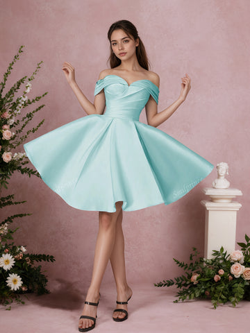Elegant White Strapless A-Line Party Dress, Modest Formal Gown For Women, Wedding And Prom Dress With Sweet Design, Cocktail Dresses, Homecoming Dress Short