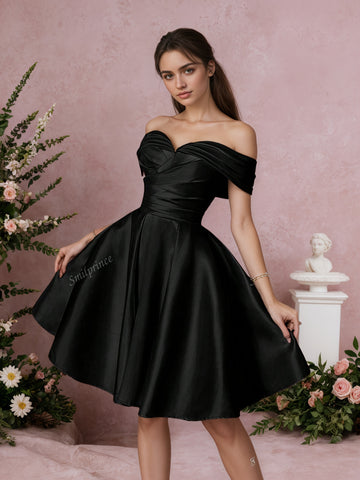 Elegant White Strapless A-Line Party Dress, Modest Formal Gown For Women, Wedding And Prom Dress With Sweet Design, Cocktail Dresses, Homecoming Dress Short
