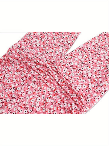 Women's Floral Print Summer Tank Top Skirt Dress - Sleeveless Hanging Neck A-Line Mini Dress with Elastic Waist & Pockets, Lightweight Casual Beachwear for Spring\u002FSummer, Beach Dresses, Summer Outfit, Flowy Fabric